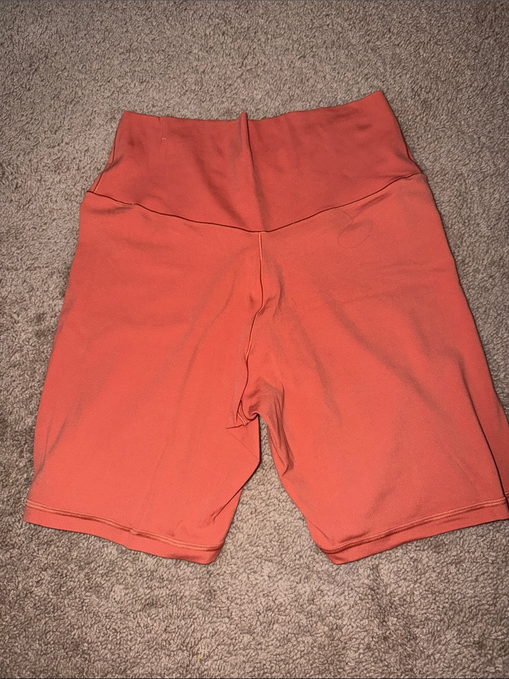 Aerie Offline High-Waist Women’s Bike Shorts in Rust - Picture 3 of 3